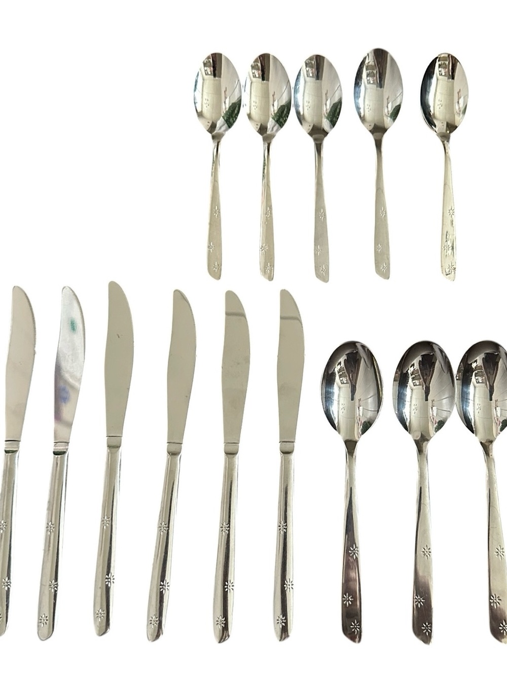 Superior Stainless Night Sky MCM Atomic Starburst VTG Flatware 14pc Lot